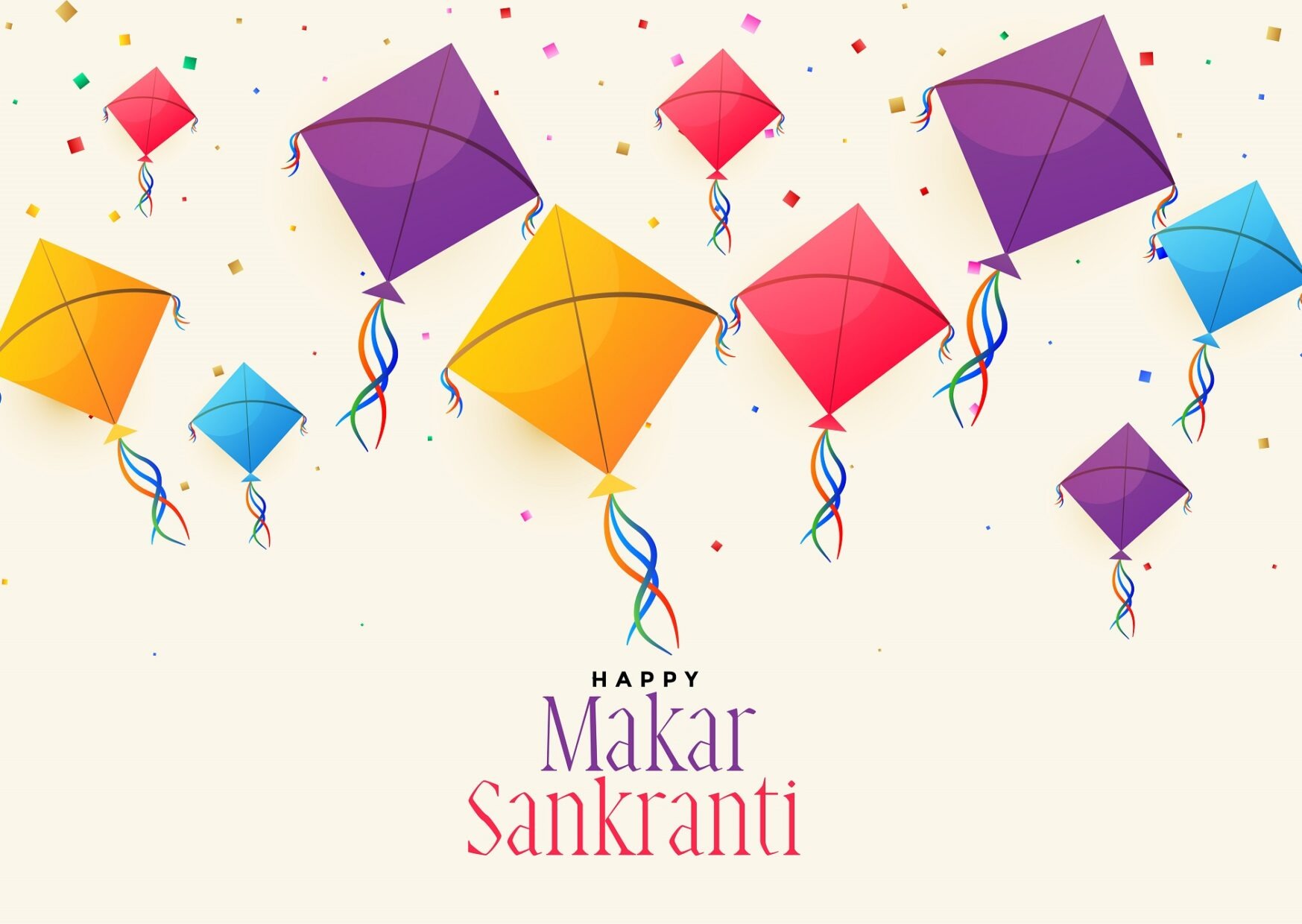 colorful flying kites for makar sankranti festival