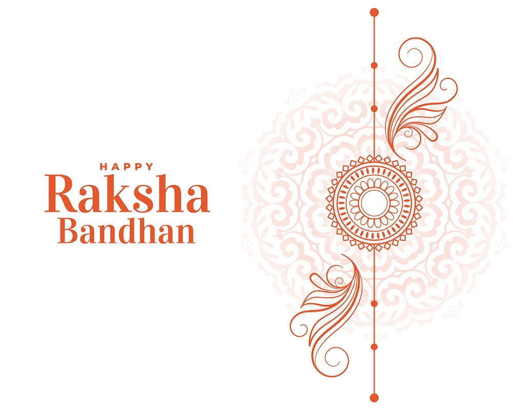 happy raksha bandhan hand drawn line style greeting